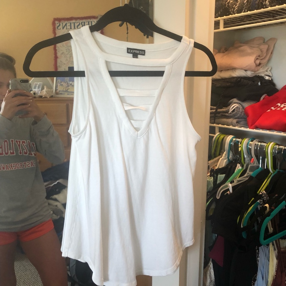 Strappy white tank from express